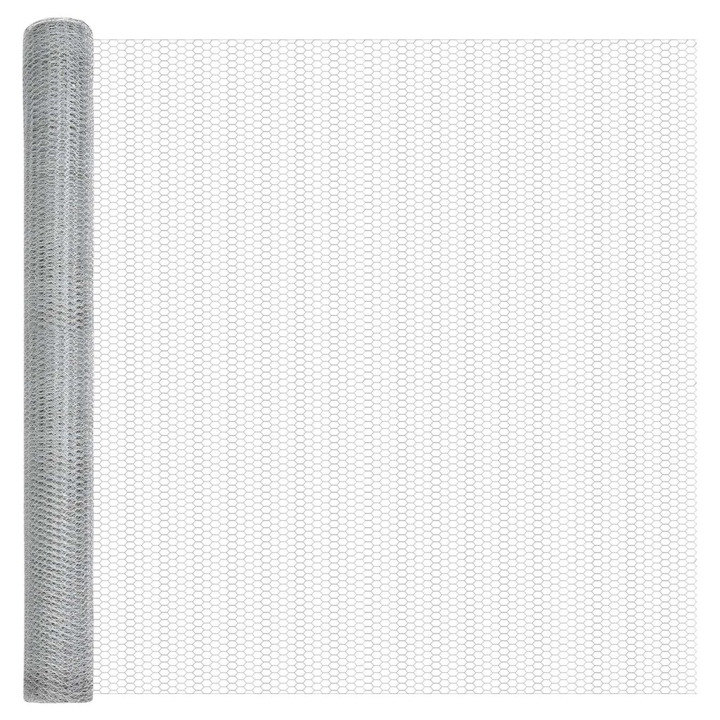 vidaXL Εξαγωνικός φράχτης Ασημί 1.5 x 10 m Γαλβανισμένος χάλυβας