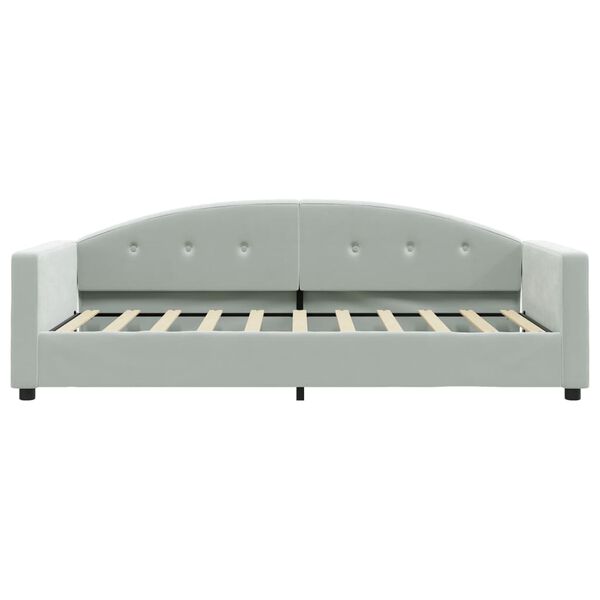 vidaXL Καναπές Κρεβάτι με Στρώμα Ανοιχτό Γκρι 90x190 εκ. Βελούδινος