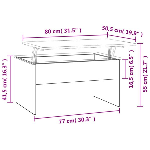 vidaXL Τραπεζάκι Σαλονιού Sonoma Δρυς 80x50,5x41,5 εκ. Επεξεργ. Ξύλο