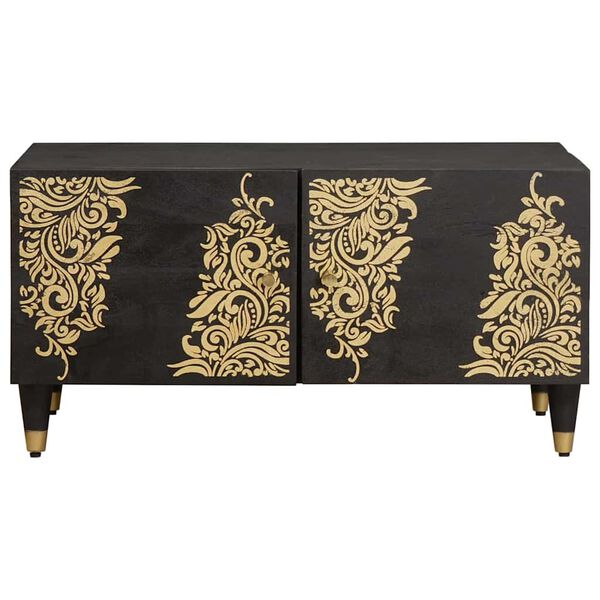 vidaXL Τραπεζάκι σαλονιού Μαύρο 80 x 50 x 40 cm Στερεό ξύλο μάνγκο