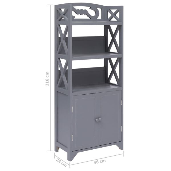 vidaXL Ντουλάπι Μπάνιου Γκρι 46x24x116 εκ. από Ξύλο Παυλώνιας