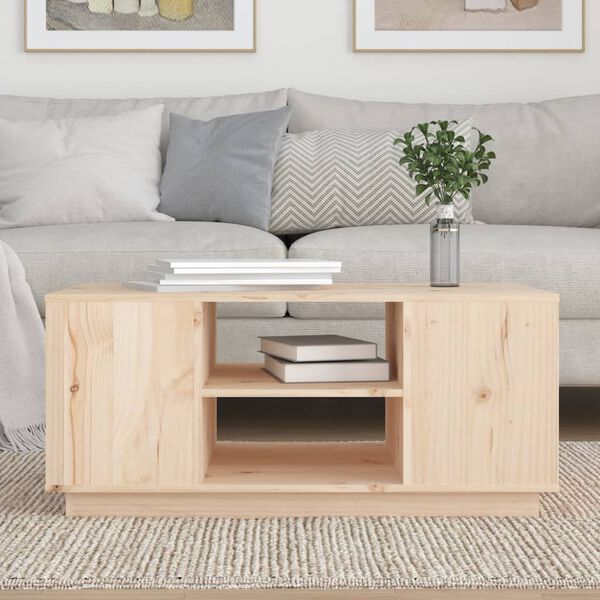 vidaXL Τραπεζάκι Σαλονιού Γκρι 90 x 49 x 40,5 εκ. Μασίφ Ξύλο Πεύκου