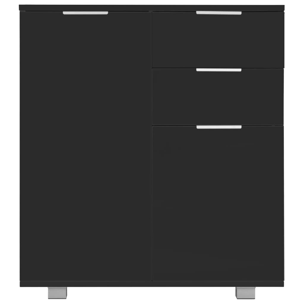 vidaXL Μπουφές Ψηλός Γυαλιστερός Μαύρος 71x35x80εκ. Επεξεργασμένο Ξύλο