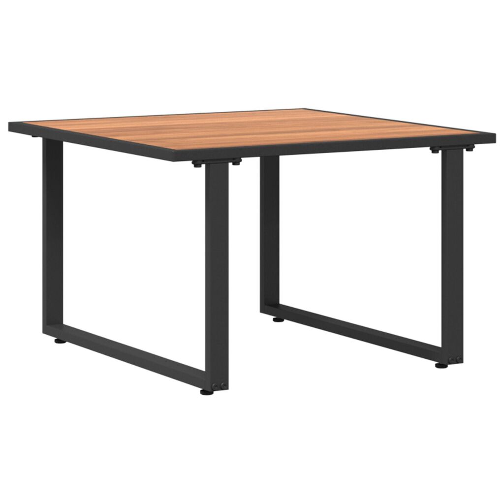 vidaXL Καφέ Τραπεζάκι Κήπου 55x55x35 εκ DPC και Ατσάλι