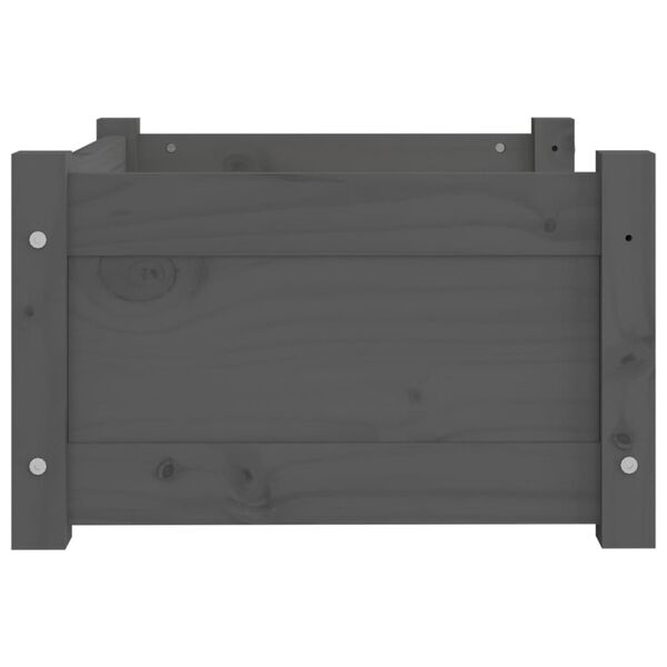 vidaXL Κρεβάτι Σκύλου Γκρι 55,5x45,5x28 εκ. από Μασίφ Ξύλο Πεύκου