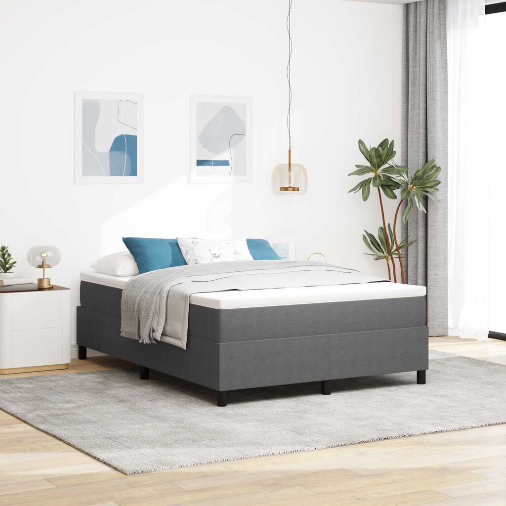 vidaXL Κρεβάτι box spring με στρώμα σε ανοιχτό γκρι, 140 x 200 εκ, από βελούδο.