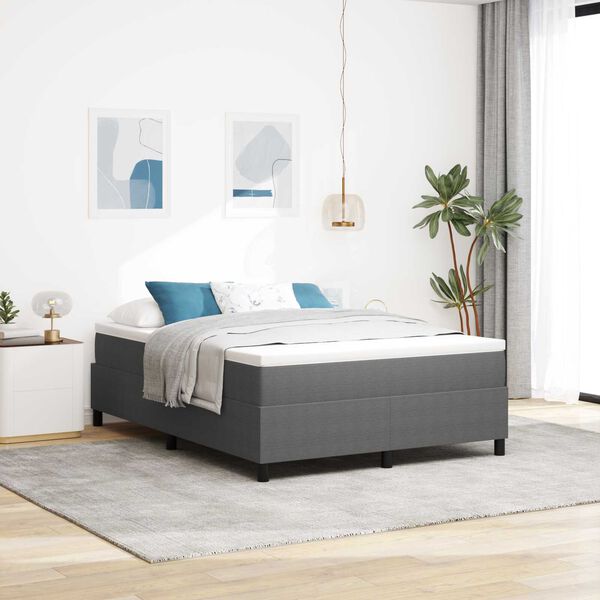 vidaXL Κρεβάτι box spring με στρώμα σε ανοιχτό γκρι, 140 x 200 εκ, από βελούδο.