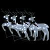 vidaXL Χριστουγεννιάτικοι Τάρανδοι 4 τεμ. με 80 LED Λευκοί