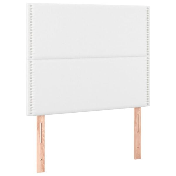 vidaXL Κρεβάτι Boxspring με Στρώμα Λευκό 80 x 200 εκ. Συνθετικό Δέρμα
