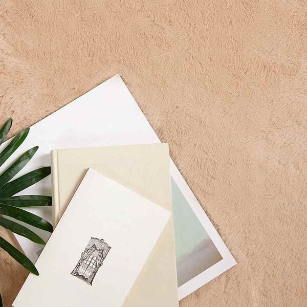 vidaXL Χαλιά Ψεύτικου Κουνελιού Taupe 80 x 250 cm Πολυεστέρας