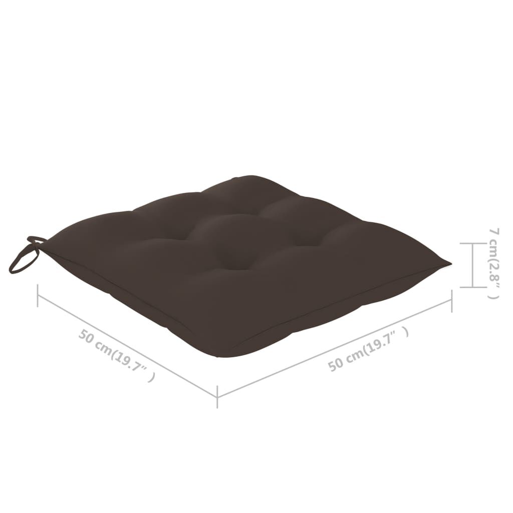 vidaXL Καρέκλες Κήπου 2 τεμ. από Μασίφ Ξύλο Teak με Taupe Μαξιλάρια