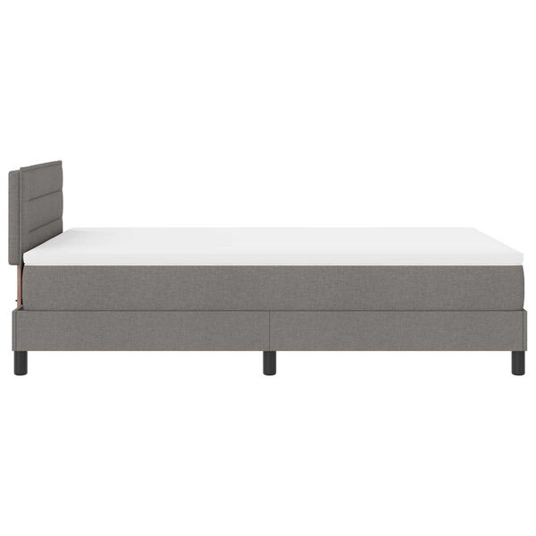 vidaXL Κρεβάτι Box Spring με Στρώμα & LED Taupe 120x200 εκ. Ύφασμα