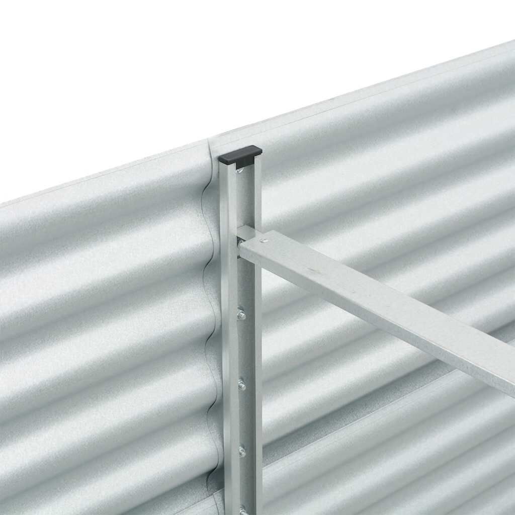 vidaXL Ζαρντινιέρα Υπερυψωμένη Ασημί 400x80x81 εκ. Γαλβανισμ. Χάλυβας