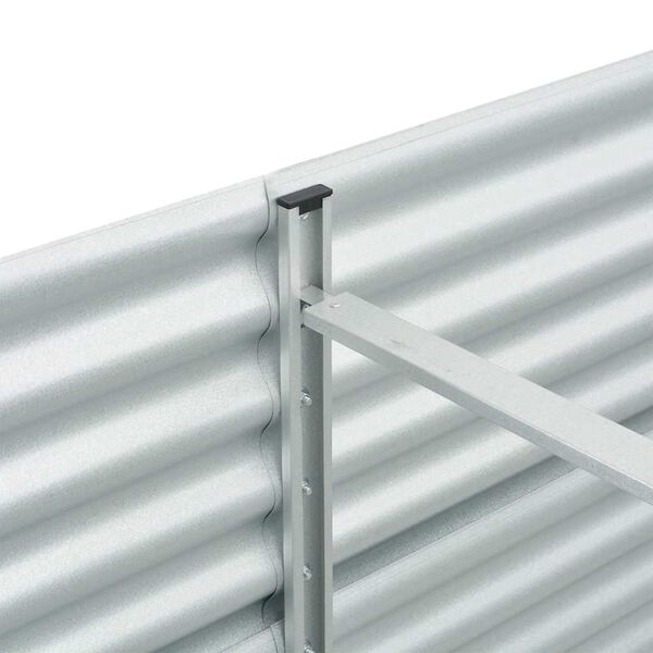 vidaXL Ζαρντινιέρα Υπερυψωμένη Ασημί 400x80x81 εκ. Γαλβανισμ. Χάλυβας