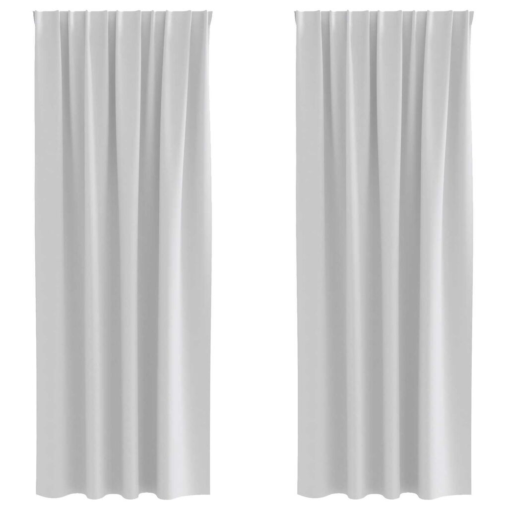 vidaXL Κουρτίνες 2 pcs Ανοιχτό Γκρι 245 x 140 εκ. Πολυεστέρας