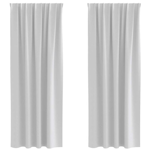 vidaXL Κουρτίνες 2 pcs Ανοιχτό Γκρι 245 x 140 εκ. Πολυεστέρας