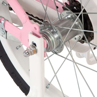 vidaXL Ποδήλατο Παιδικό Λευκό / Ροζ 12 Ιντσών με Μπροστινή Σχάρα
