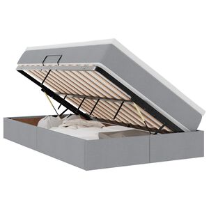 vidaXL Κρεβάτι με αποθηκευτικό χώρο και στρώμα με στρώμα Ανοιχτό γκρι