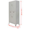 vidaXL Ντουλάπα Γραφείου με 4 Πόρτες Γκρι 90 x 40 x 180 εκ. Ατσάλινη