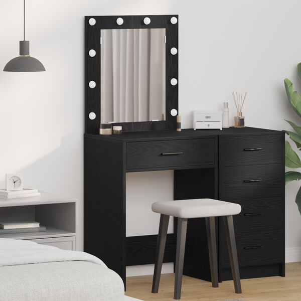 vidaXL Κομοδίνο Μαύρη δρυς 50 x 41 x 135 εκ Επεξεργασμένο ξύλο