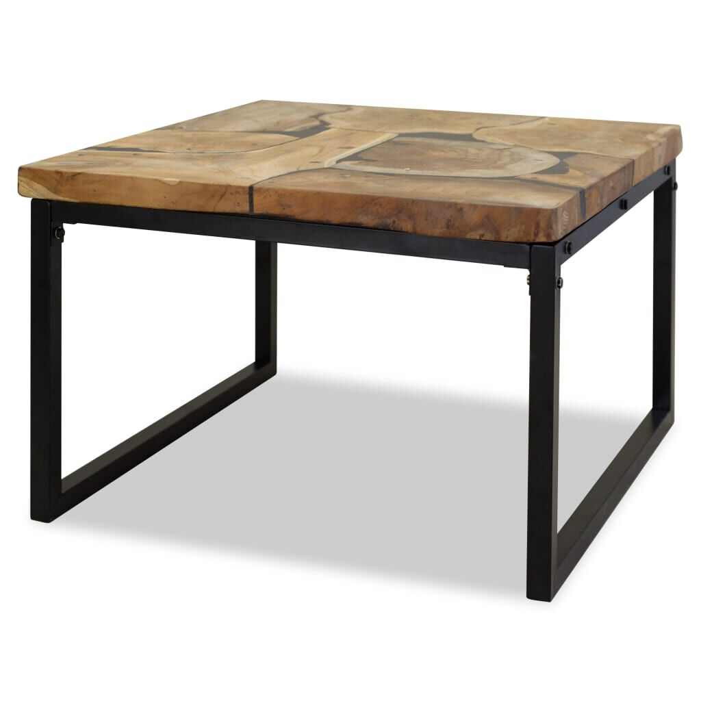 vidaXL Τραπεζάκι Σαλονιού 60 x 60 x 40 εκ. από Ξύλο Teak και Ρητίνη