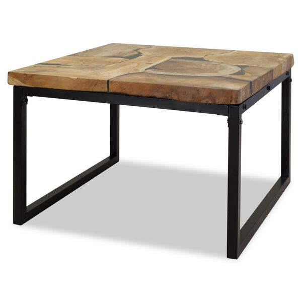 vidaXL Τραπεζάκι Σαλονιού 60 x 60 x 40 εκ. από Ξύλο Teak και Ρητίνη