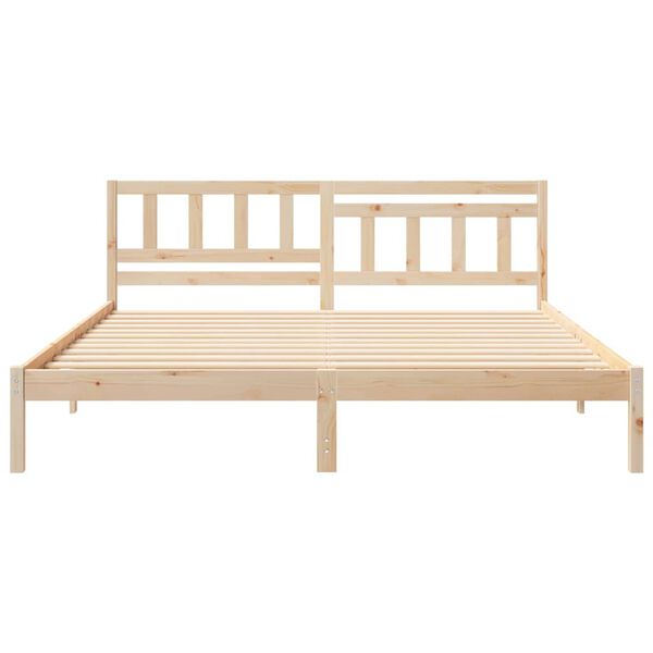 vidaXL Σκελετός Κρεβατιού Καφέ 200 x 200 cm Μασίφ ξύλο πεύκου