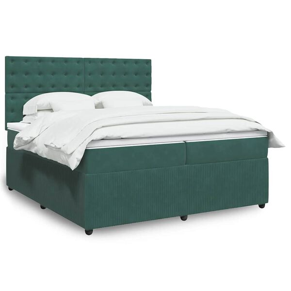 vidaXL &Kappa;&rho;&epsilon;&beta;ά&tau;&iota; Boxspring &mu;&epsilon; &Sigma;&tau;&rho;ώ&mu;&alpha; &Sigma;&kappa;&omicron;ύ&rho;&omicron; &Pi;&rho;ά&sigma;&iota;&nu;&omicron; 200x200&epsilon;&kappa;. &Beta;&epsilon;&lambda;&omicron;ύ&delta;&iota;&nu;&omicron;