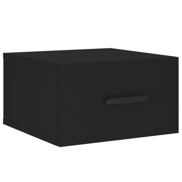 vidaXL Κομοδίνο Επιτοίχιο Μαύρα 35 x 35 x 20 εκ.