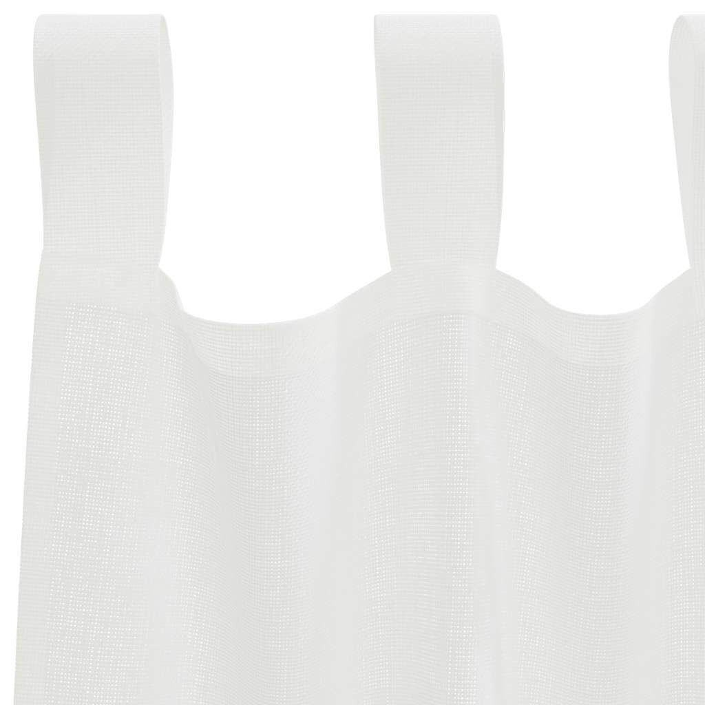 vidaXL Κουρτίνες Voile με βρόχους 2 τεμάχια Λευκό 140x175 cm