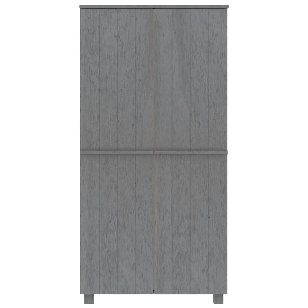 vidaXL Ντουλάπα HAMAR Σκ. Γκρι 89 x 50 x 180 εκ. από Μασίφ Ξύλο Πεύκου