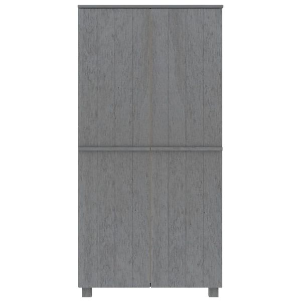 vidaXL Ντουλάπα HAMAR Σκ. Γκρι 89 x 50 x 180 εκ. από Μασίφ Ξύλο Πεύκου