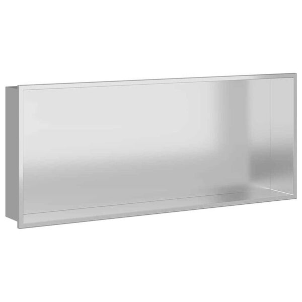 vidaXL Νίτσα Μπάνιου Ασημί 75 x 30 x 9.5 εκ. Ανοξείδωτο ατσάλι