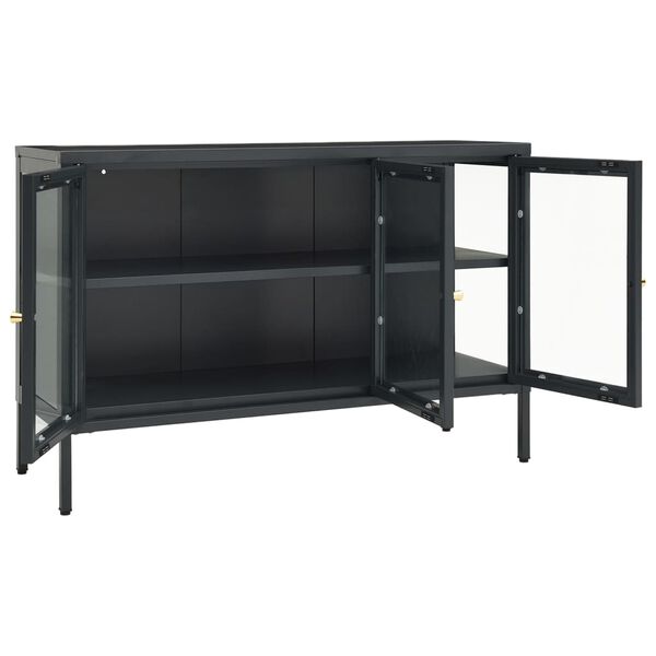 vidaXL Μπουφές Ανθρακί 105 x 35 x 70 εκ. από Ατσάλι και Γυαλί
