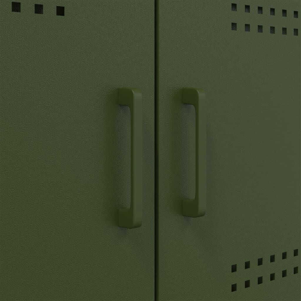 vidaXL Ντουλάπι Πράσινο Λαδί 100,5x39x79 εκ. από Ατσάλι