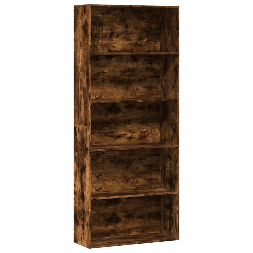 vidaXL Ντουλάπι βιβλίων καπνιστή δρυς 80x30x189 cm Κατασκευασμένο ξύλο