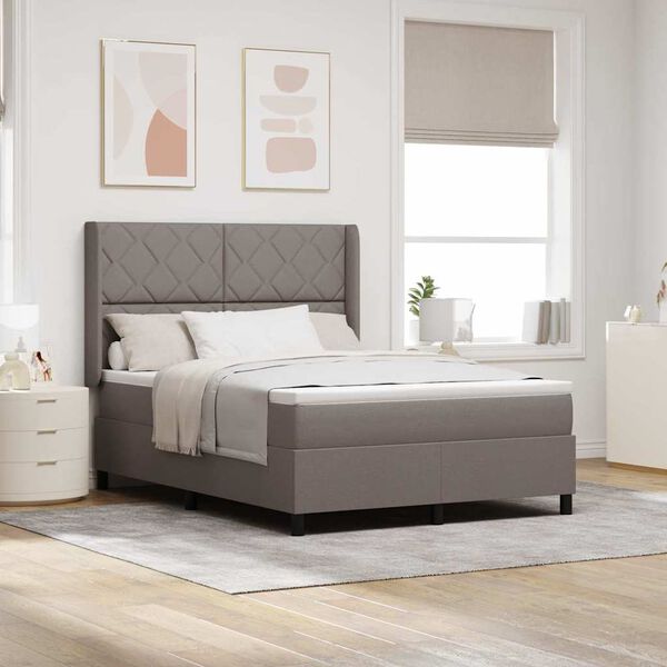 vidaXL &Kappa;&rho;&epsilon;&beta;ά&tau;&iota; &mu;&epsilon; &epsilon;&lambda;&alpha;&tau;ή&rho;&iota;&alpha; &mu;&epsilon; &sigma;&tau;&rho;ώ&mu;&alpha; Taupe 160 x 200 cm ύ&phi;&alpha;&sigma;&mu;&alpha;