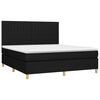 vidaXL Κρεβάτι Boxspring με Στρώμα & LED Μαύρο 180x200 εκ. Υφασμάτινο