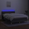 vidaXL &Kappa;&rho;&epsilon;&beta;ά&tau;&iota; Boxspring &mu;&epsilon; &Sigma;&tau;&rho;ώ&mu;&alpha; & LED &Sigma;&kappa;.&Gamma;&kappa;&rho;&iota; 140x190 &epsilon;&kappa; &Upsilon;&phi;&alpha;&sigma;&mu;ά&tau;&iota;&nu;&omicron;