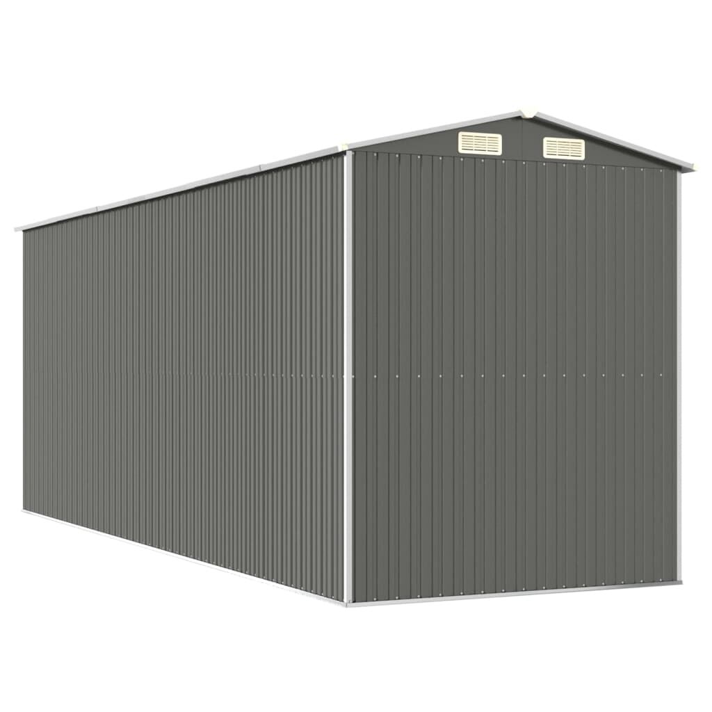 vidaXL Αποθήκη Κήπου Ανοιχτό γκρι 192x523x223 εκ. Γαλβανισμένο Ατσάλι