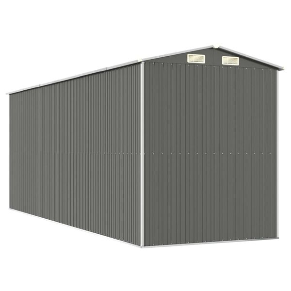 vidaXL Αποθήκη Κήπου Ανοιχτό γκρι 192x523x223 εκ. Γαλβανισμένο Ατσάλι