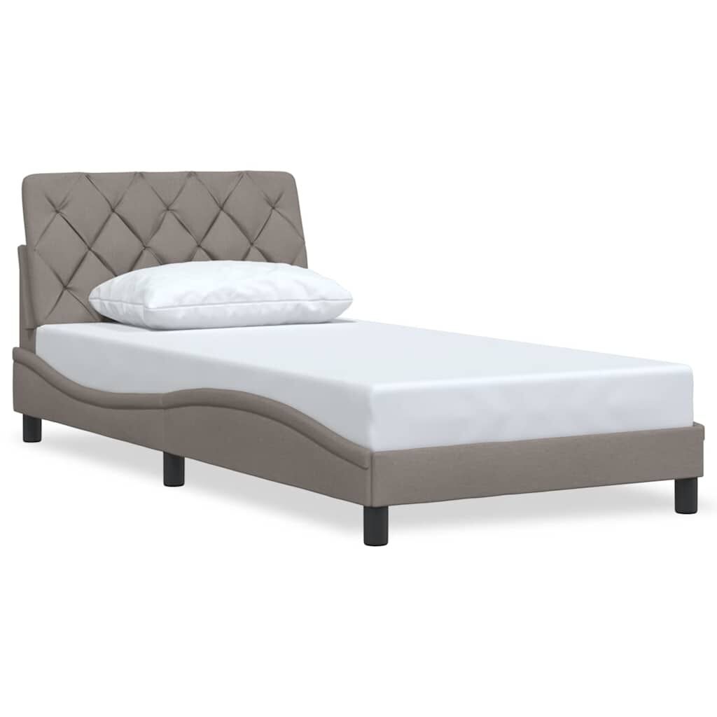 vidaXL Σκελετός Κρεβατιού Χωρίς Στρώμα Taupe 100 x 200 εκ. Υφασμάτινο
