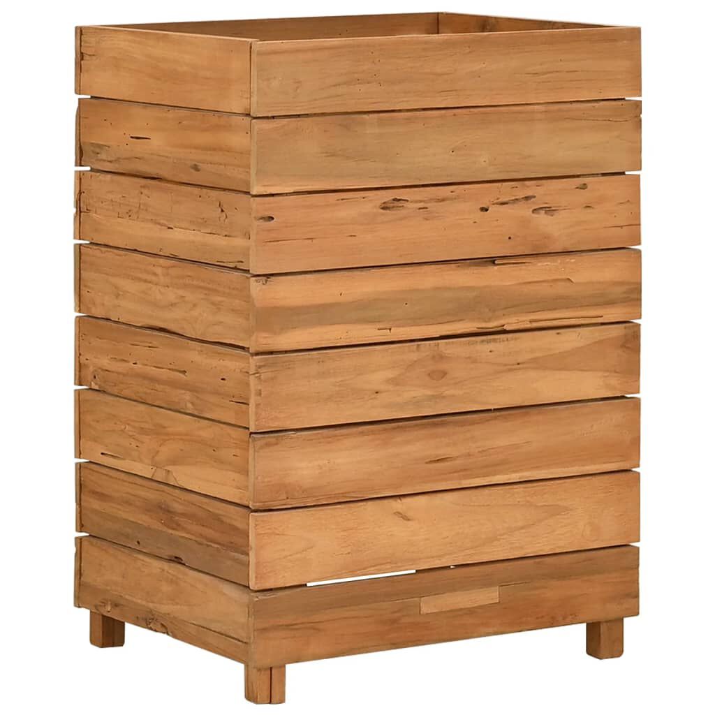 vidaXL Ζαρντινιέρα Υπερυψωμένη 50x40x72 εκ. Ανακυκλ. Ξύλο Teak/Ατσάλι