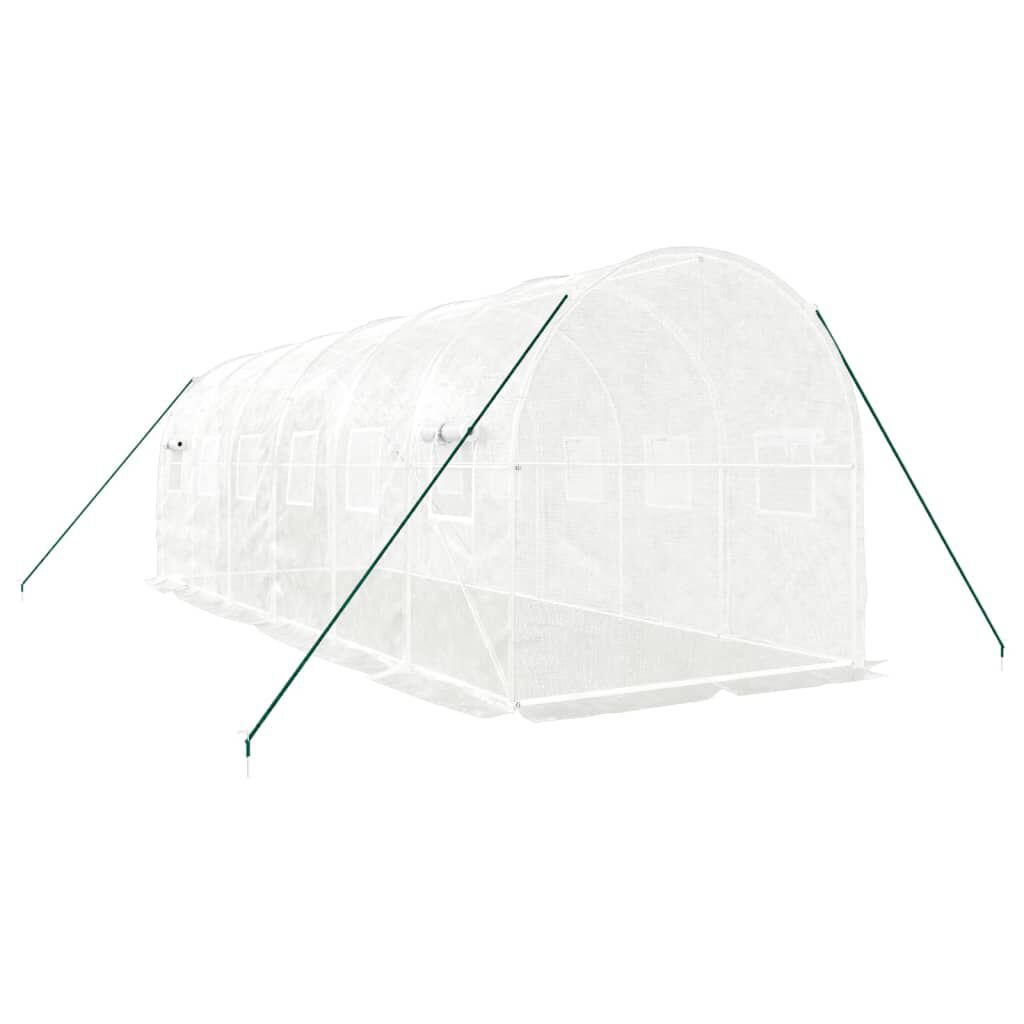 vidaXL Θερμοκήπιο με Ατσάλινο Πλαίσιο Λευκό 12 μ² 6 x 2 x 2 μ.
