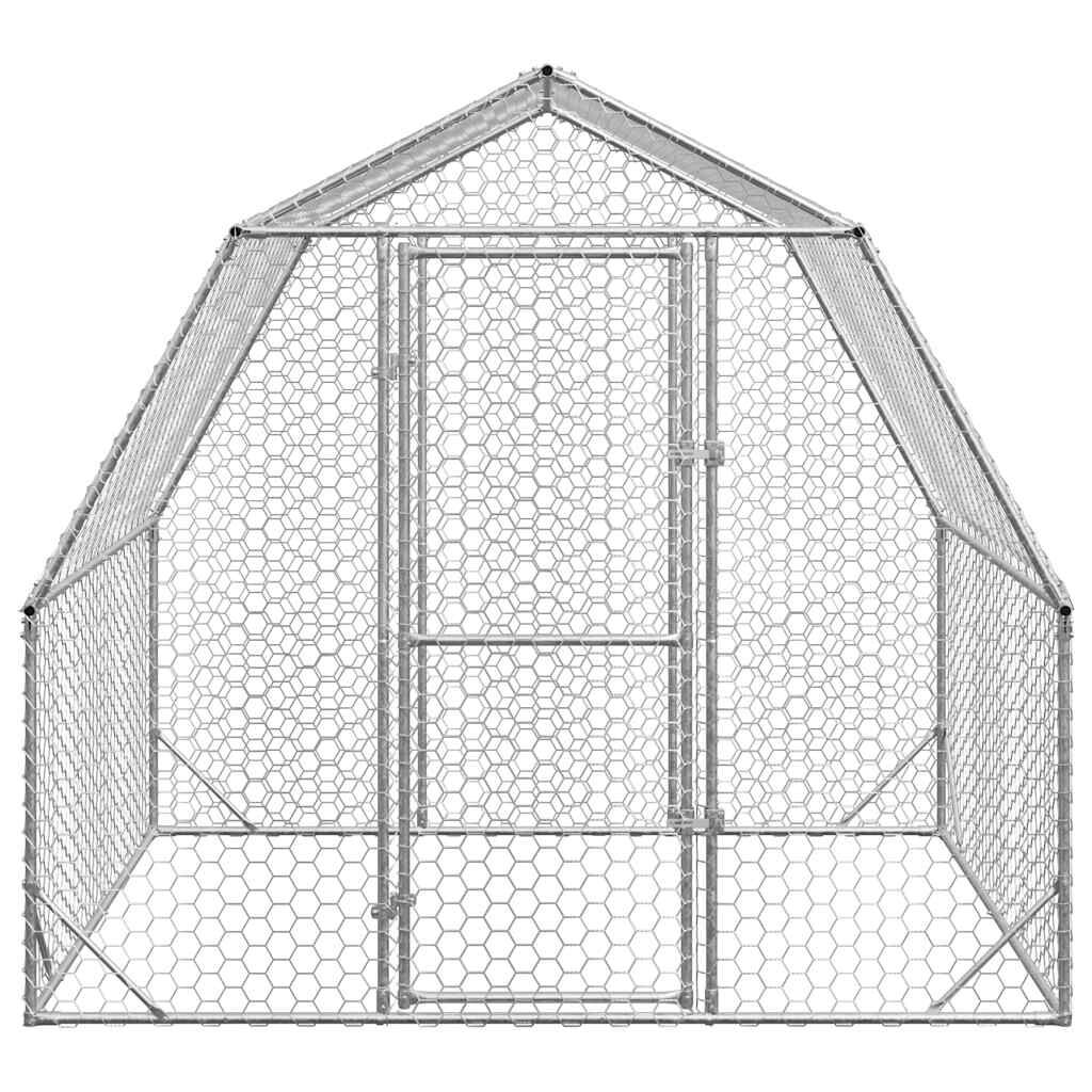 vidaXL Chicken Run 2,5x2x2,25 m Γαλβανισμένος χάλυβας