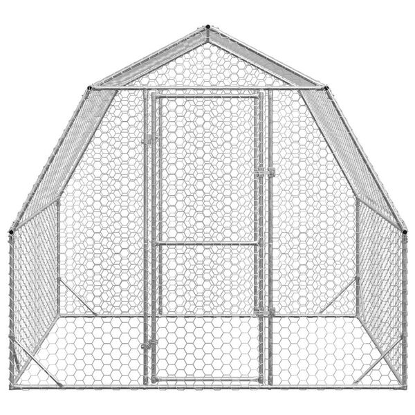 vidaXL Chicken Run 2,5x2x2,25 m Γαλβανισμένος χάλυβας