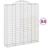 vidaXL Συρματοκιβώτια Τοξωτά 4 τεμ. 200x50x220/240 εκ. Γαλβαν. Ατσάλι