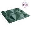 vidaXL Πάνελ Τοίχου 12 τεμ. Σχ. Διαμάντι Πράσινα 50x50εκ. 3 μ² από XPS