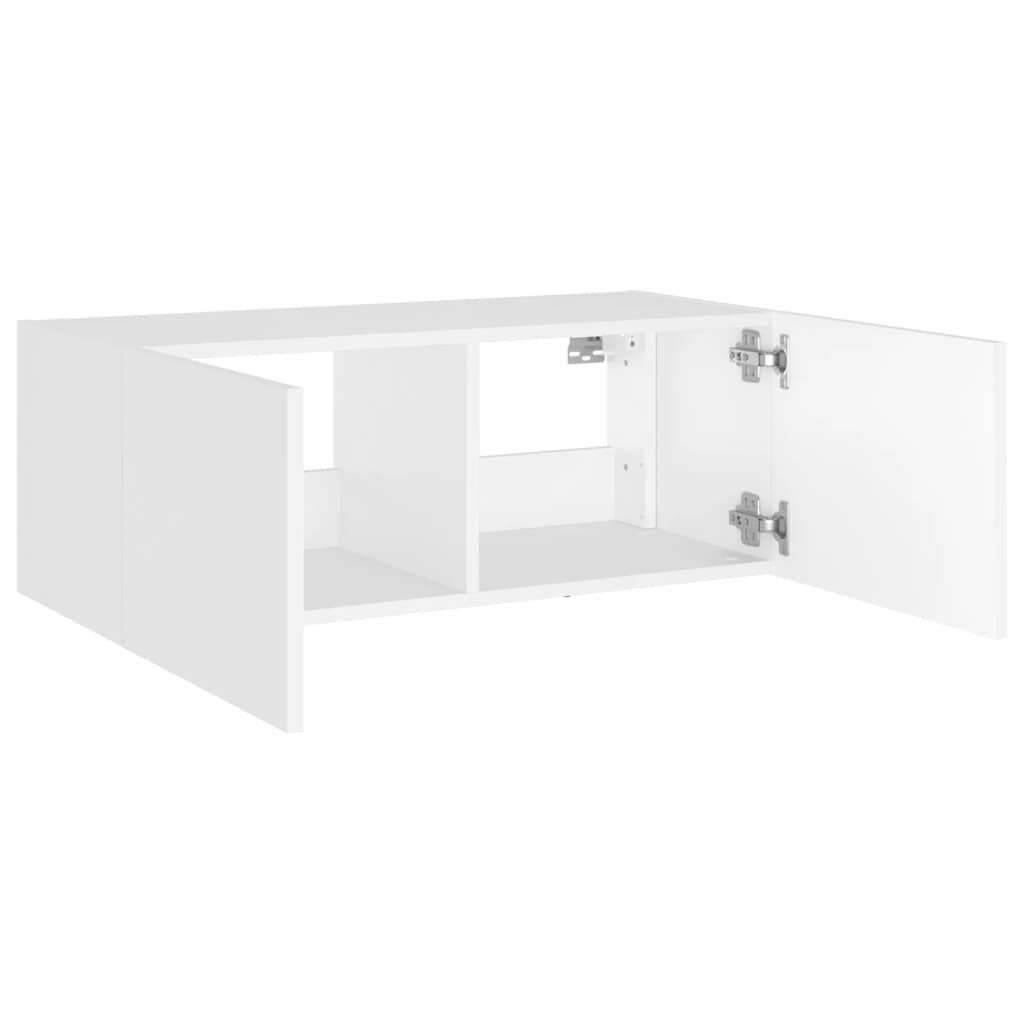 vidaXL Έπιπλο Τοίχου Τηλεόρασης με LED Λευκό 80x35x31 εκ.