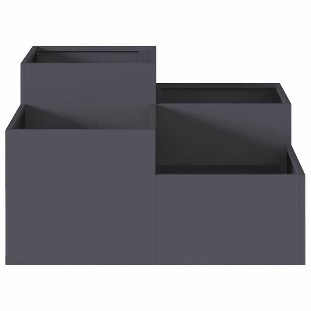 vidaXL Γλάστρα Κήπου Ανθρακί 80 x 80 x 48 εκ. Ατσάλι